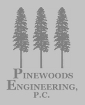 Pinewoods Engineering logo - greyscale